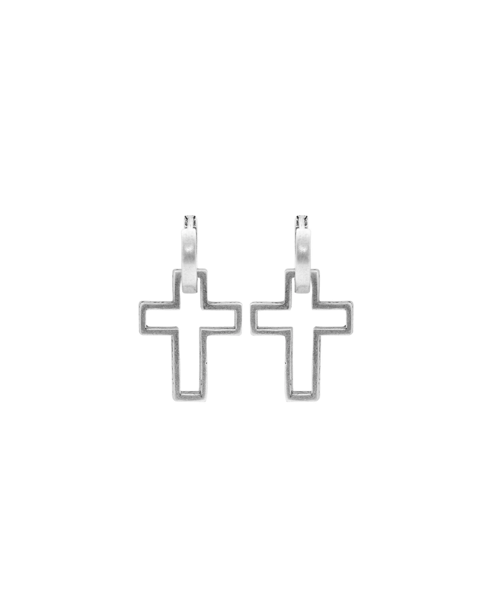3D Cross 925 Silver Earrings - Image 3