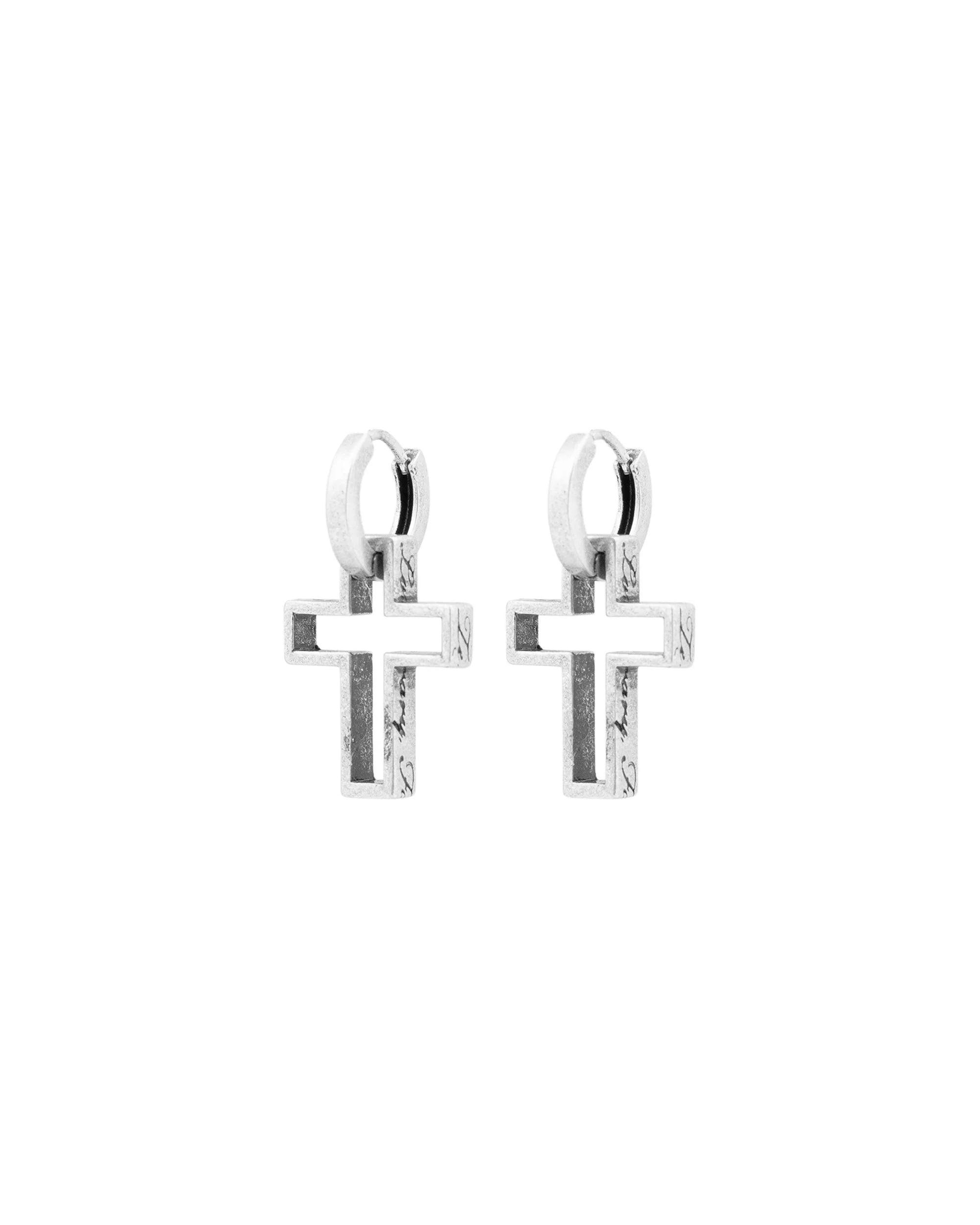 3D Cross 925 Silver Earrings - Image 5