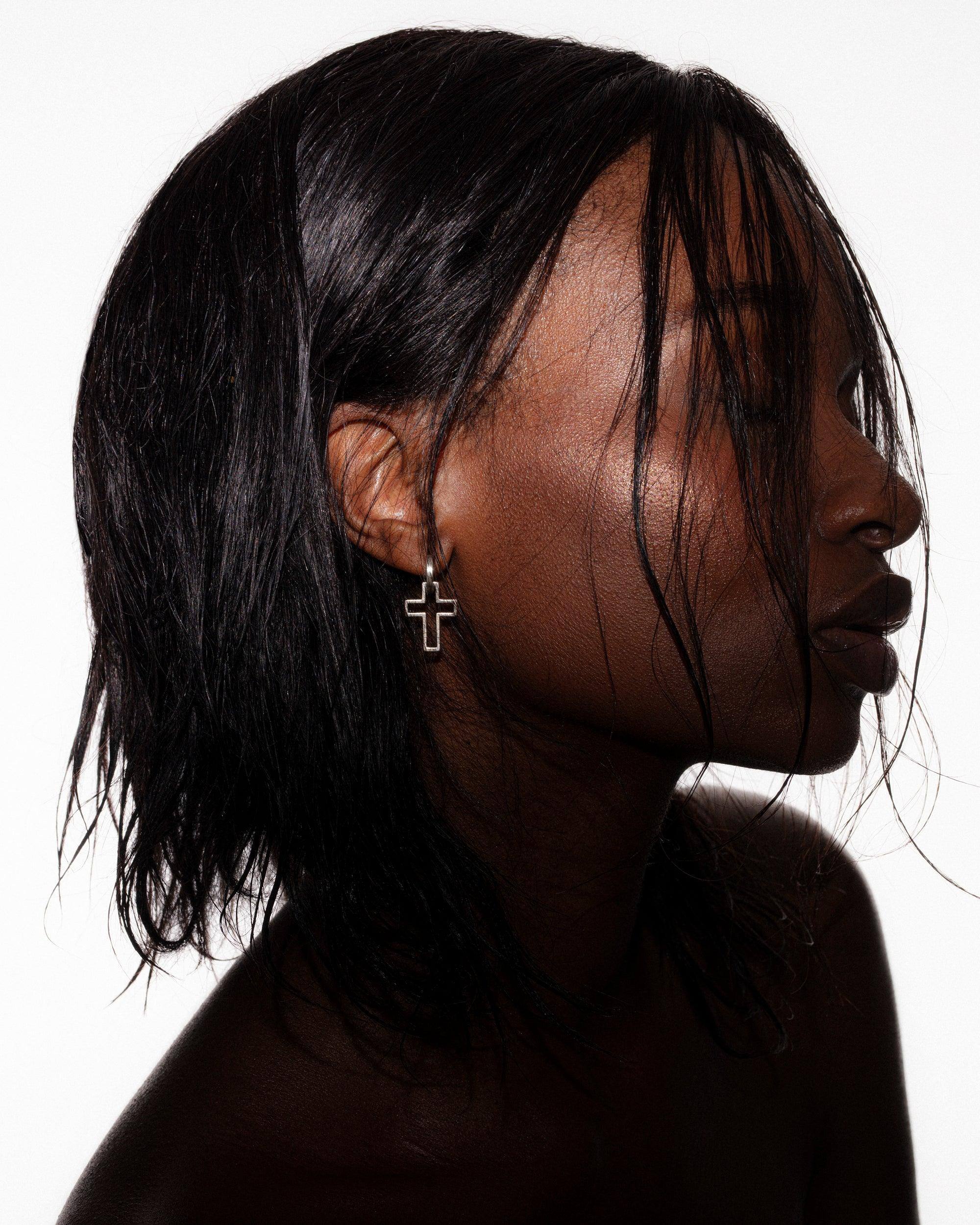 3D Cross 925 Silver Earrings - Image 6