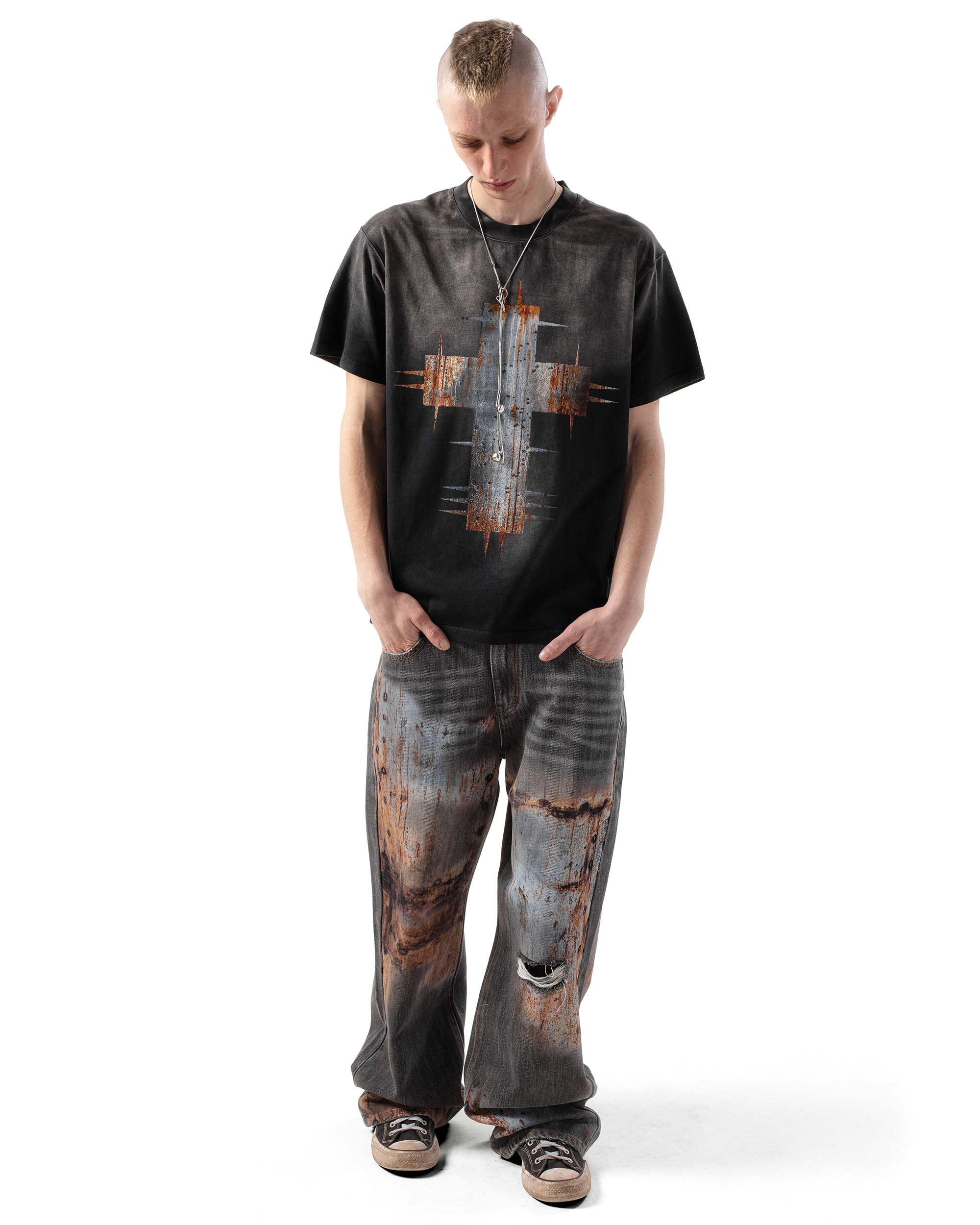 Black Rust Cross T-Shirt - Image 4