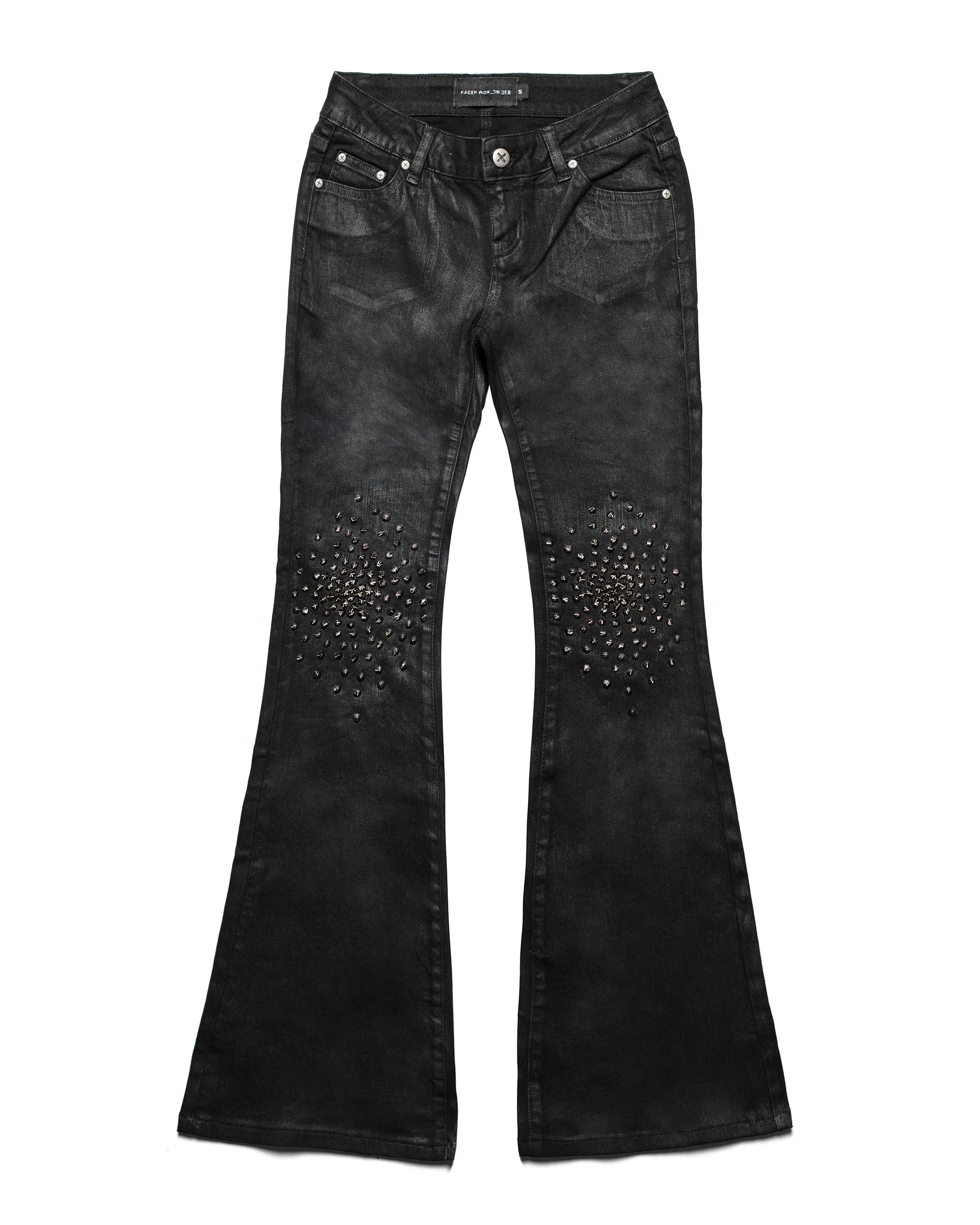 Black Waxed Spike Denim - Image 7