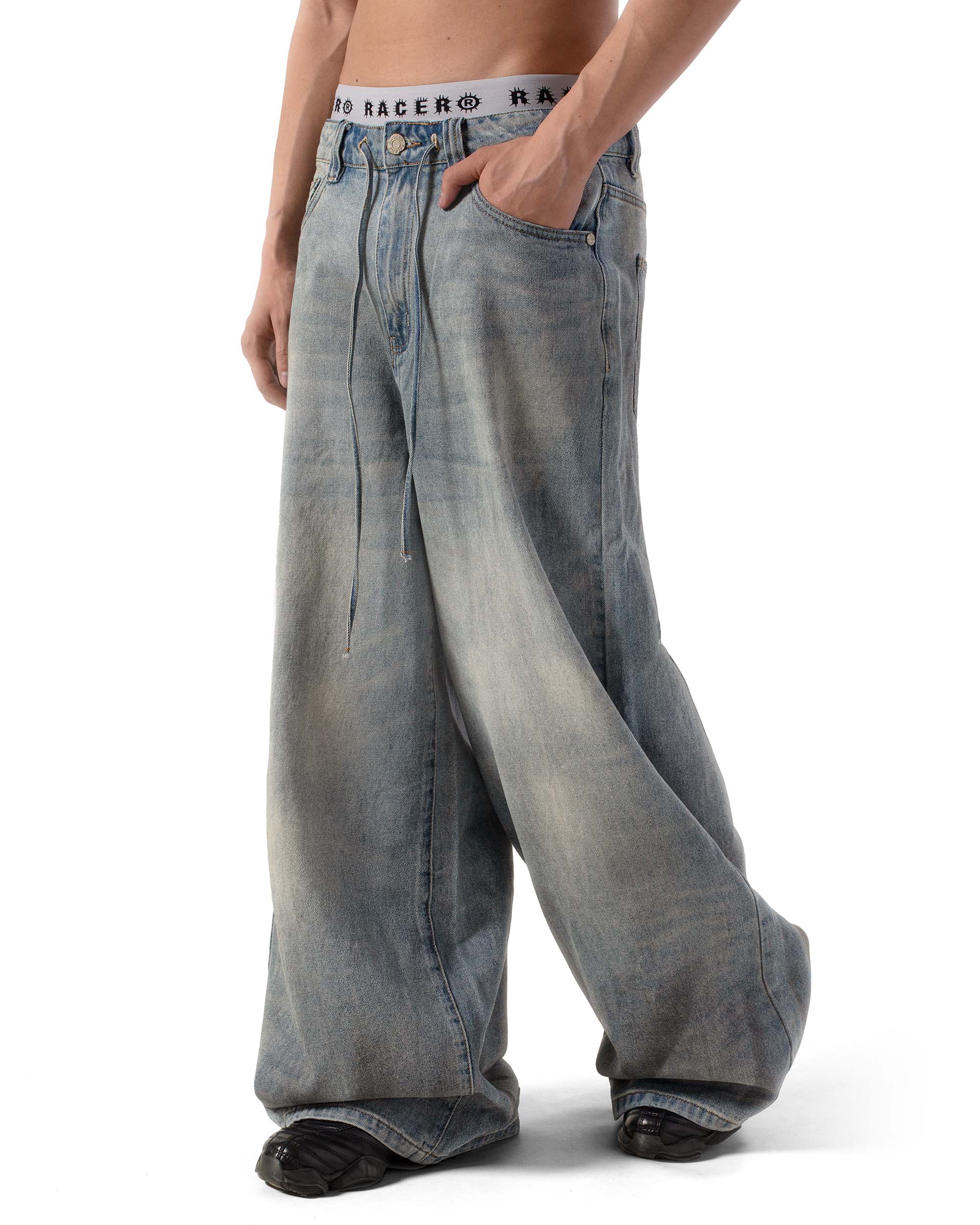 Blue Ultra Wide Jeans - Image 3