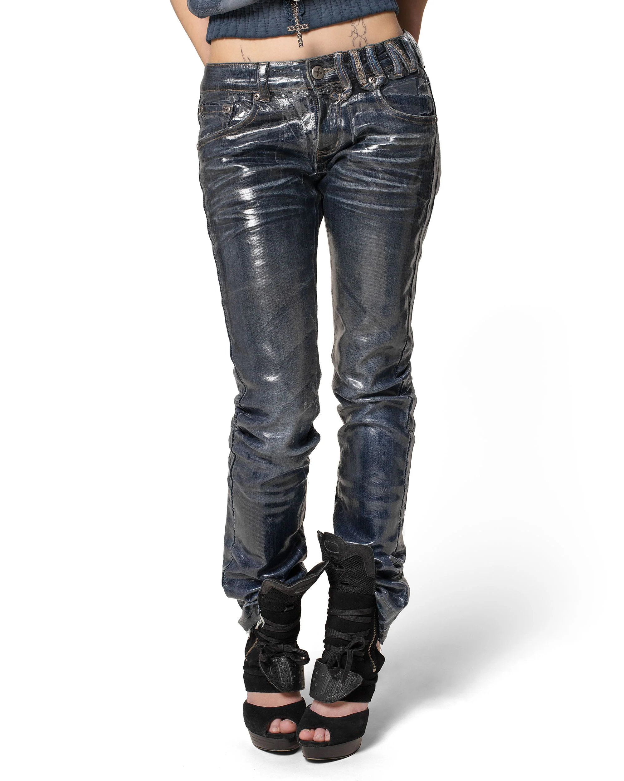 Waxed Slim Gloss Denim - Image 3