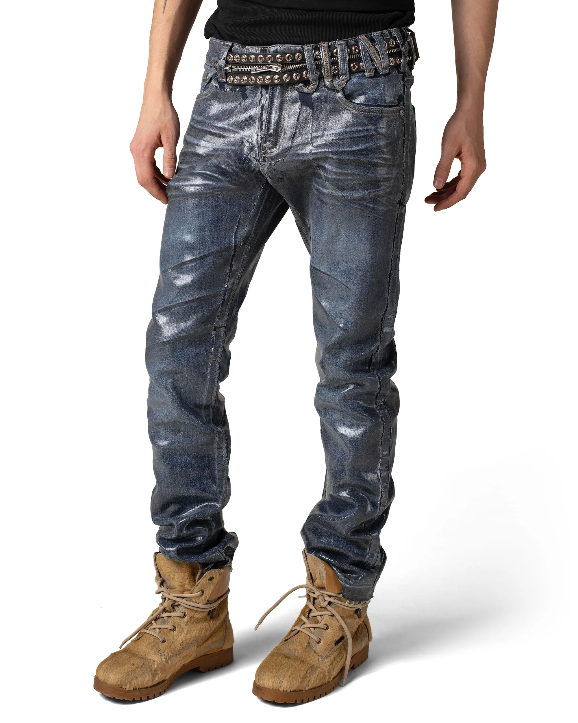 Waxed Slim Gloss Denim - Image 4