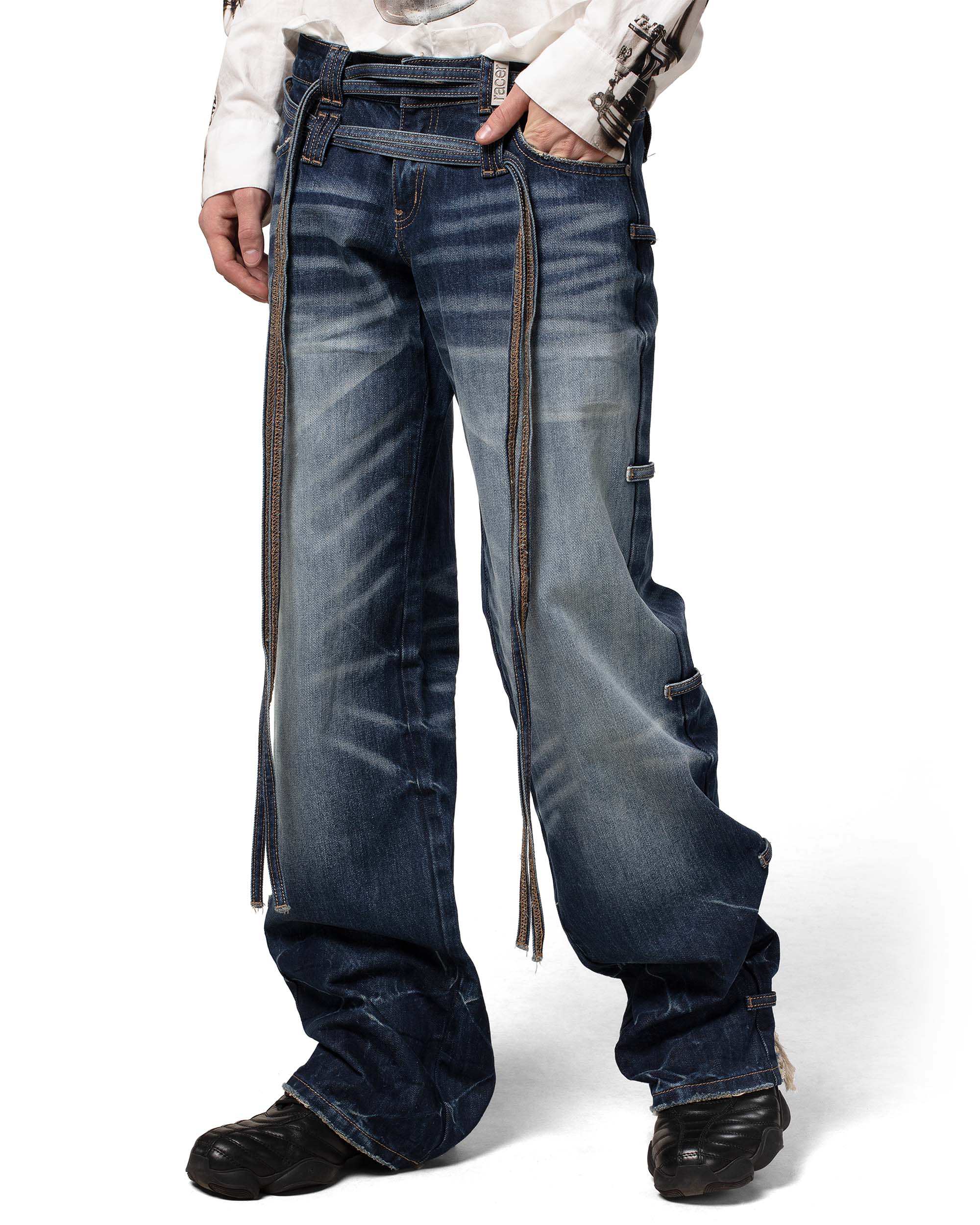 Dark Blue Transformer Track Denim - Image 10