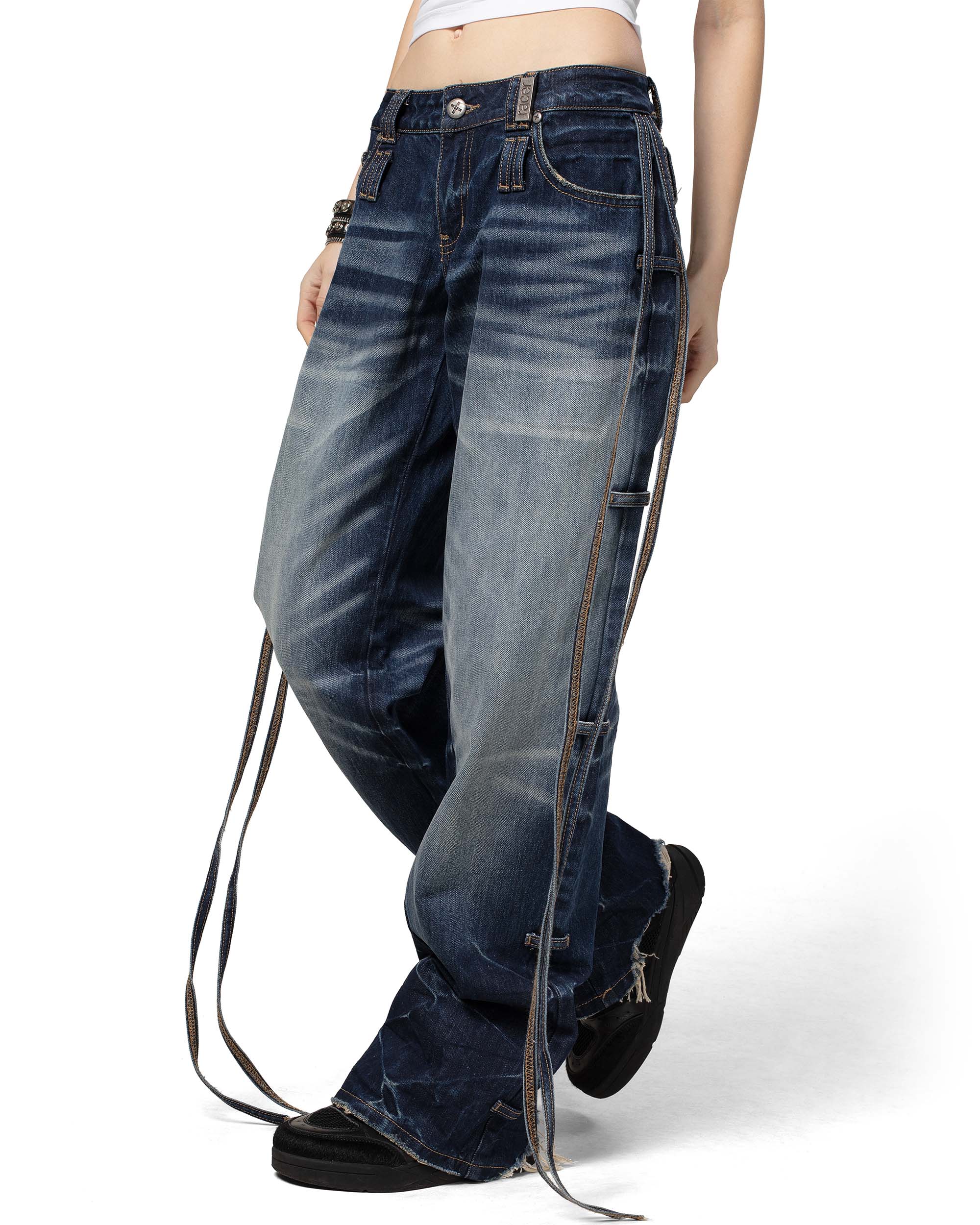 Dark Blue Transformer Track Denim - Image 11