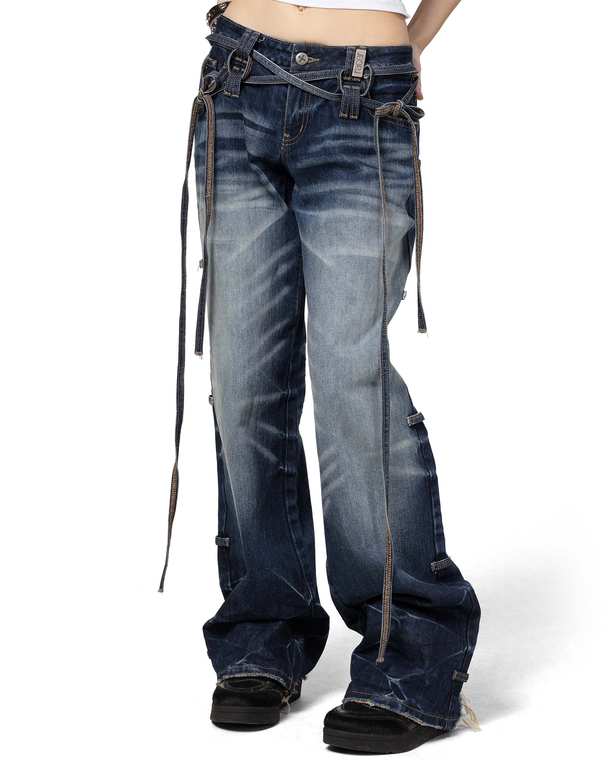 Dark Blue Transformer Track Denim - Image 4