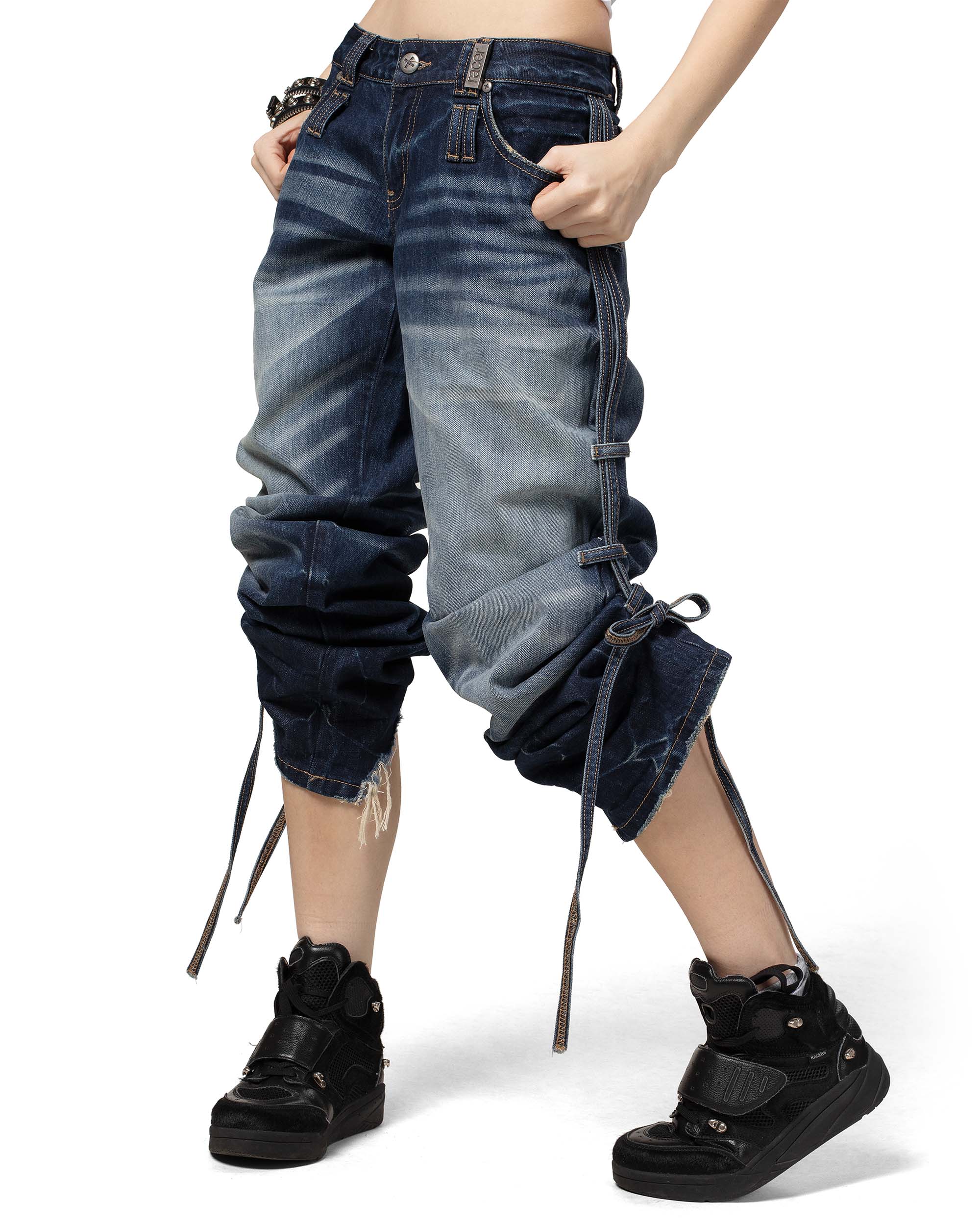 Dark Blue Transformer Track Denim - Image 5