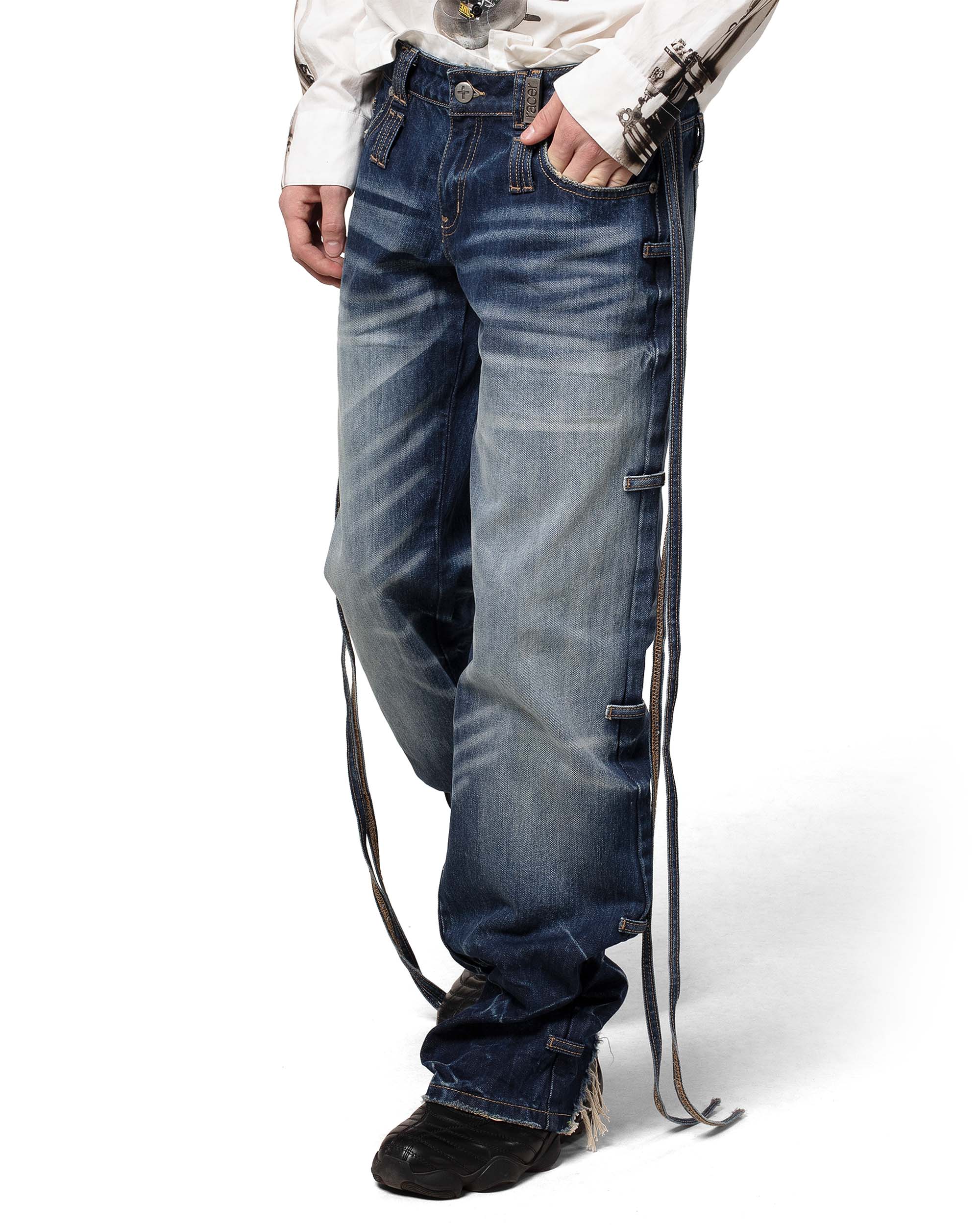 Dark Blue Transformer Track Denim - Image 9