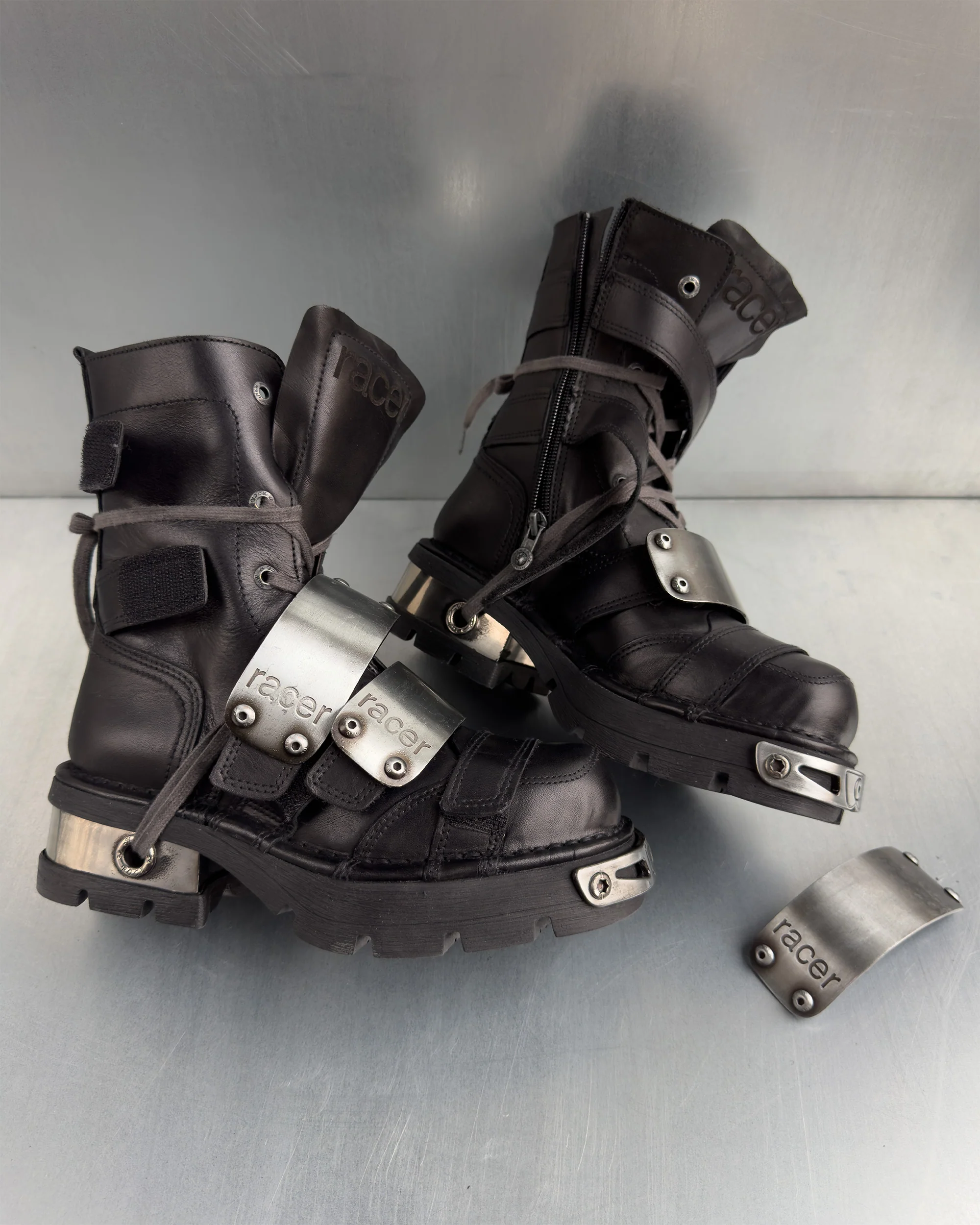 Racer x New Rock Black Boot - Image 10