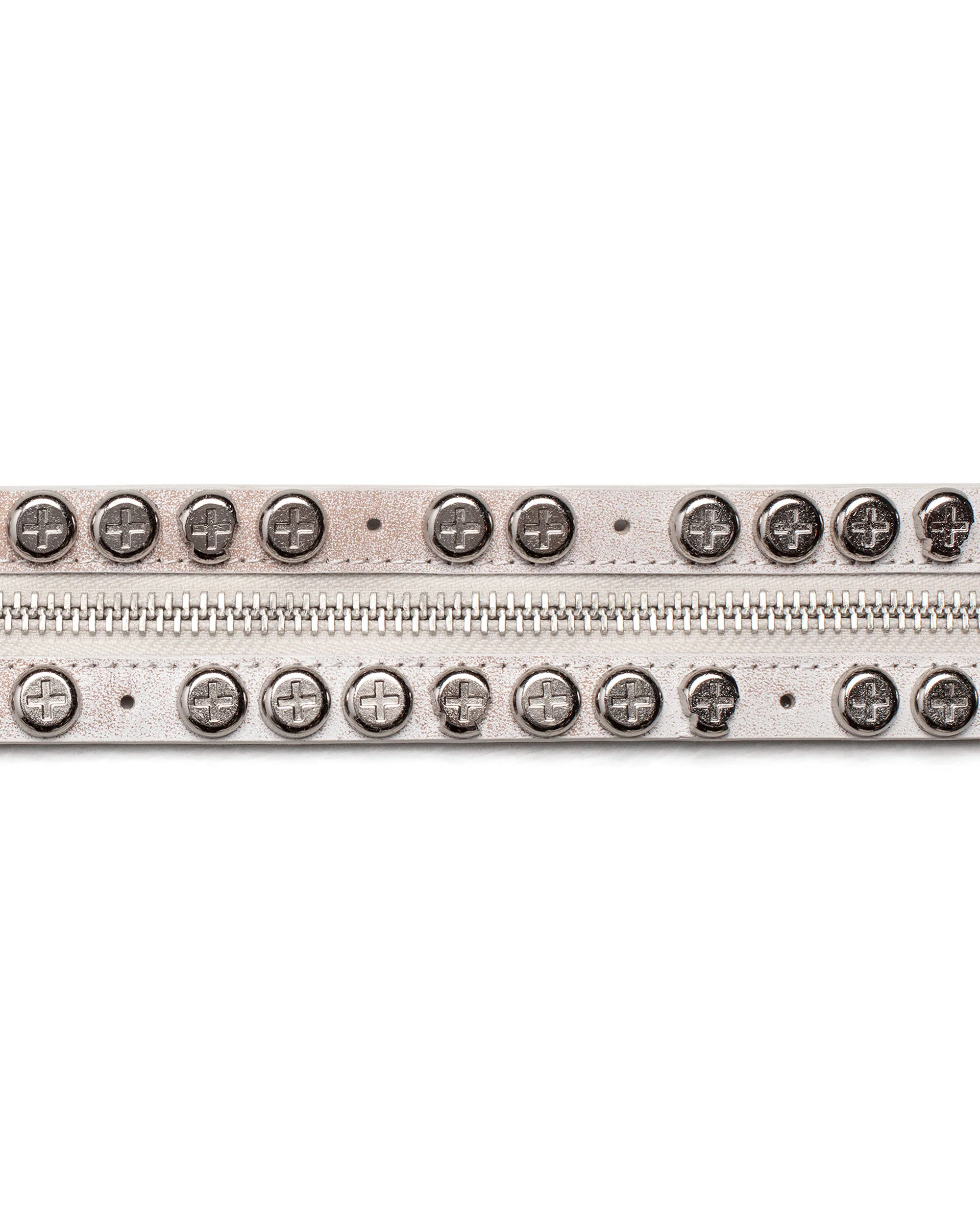 White Split Button Belt - Image 5