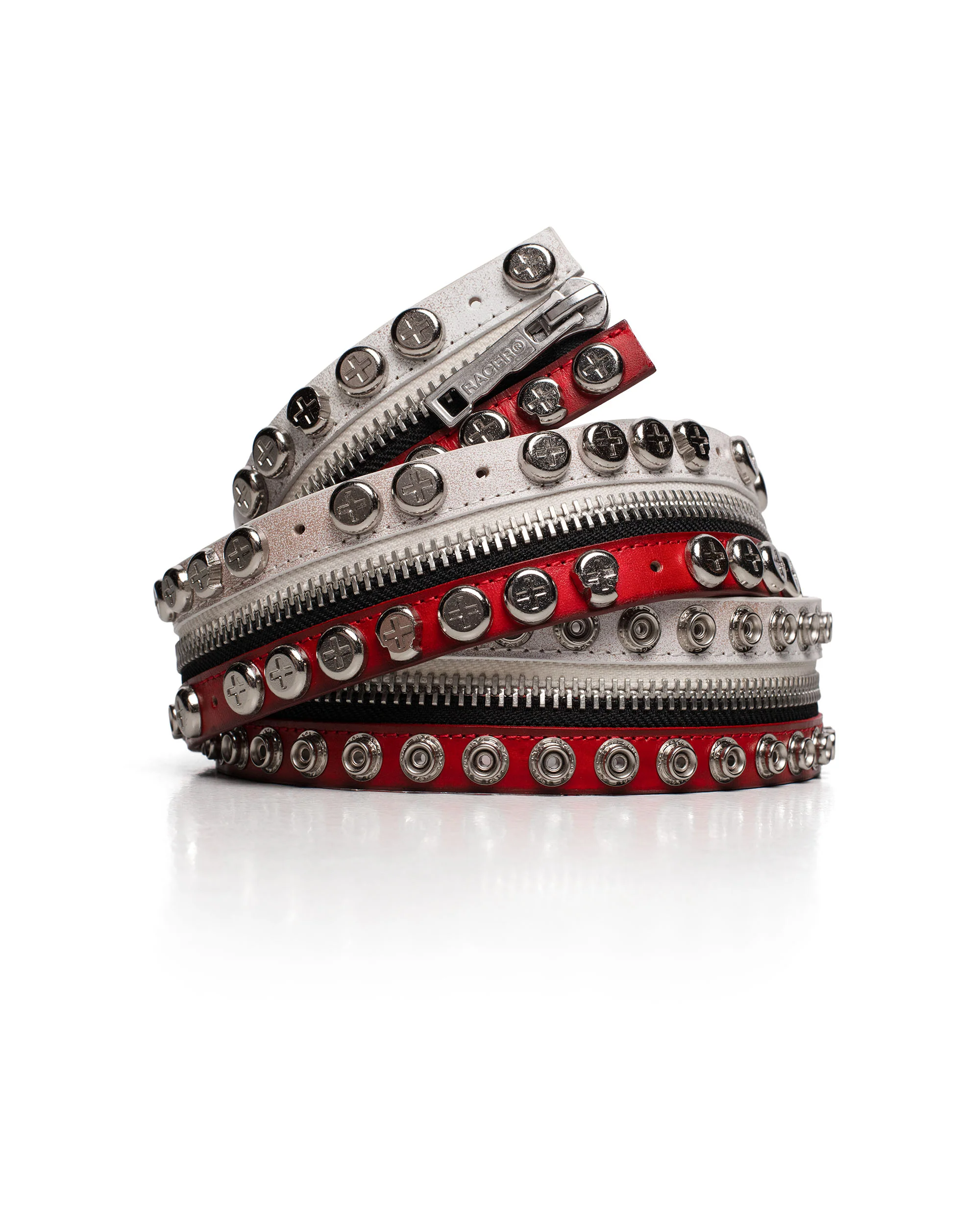 White Split Button Belt - Image 8