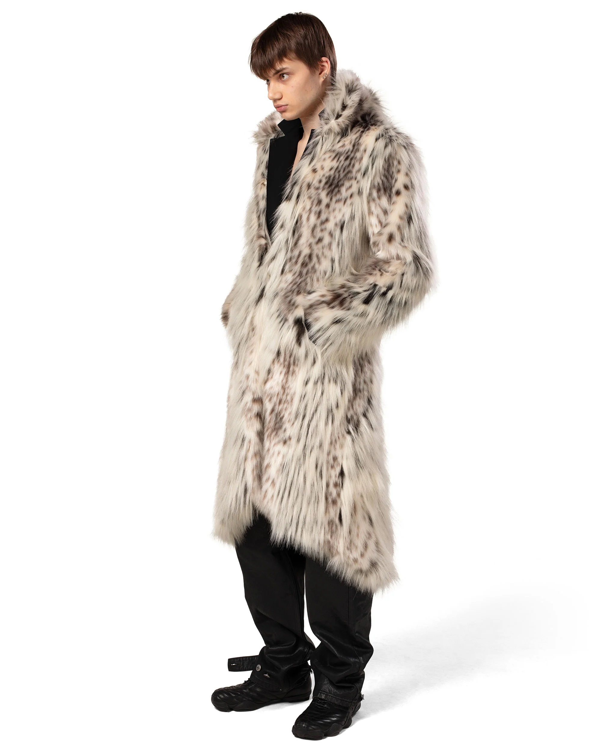Long Snow Lynx Fur Coat - Image 11