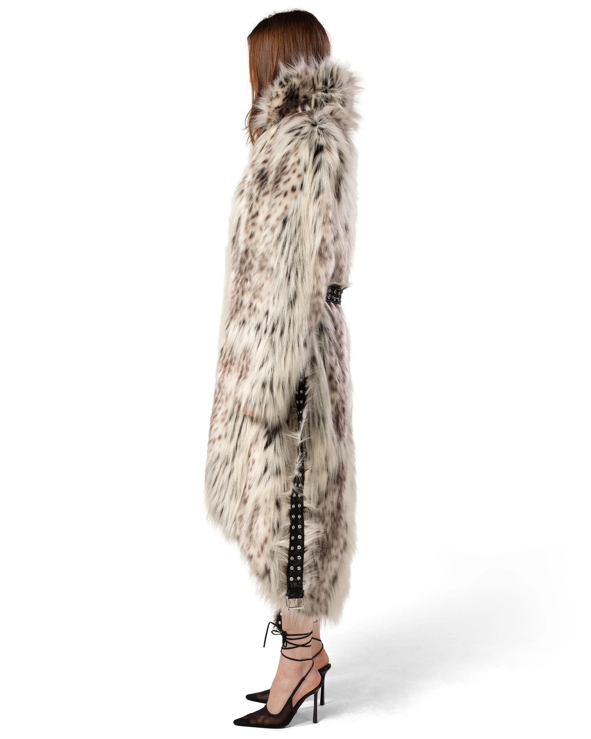 Long Snow Lynx Fur Coat - Image 3