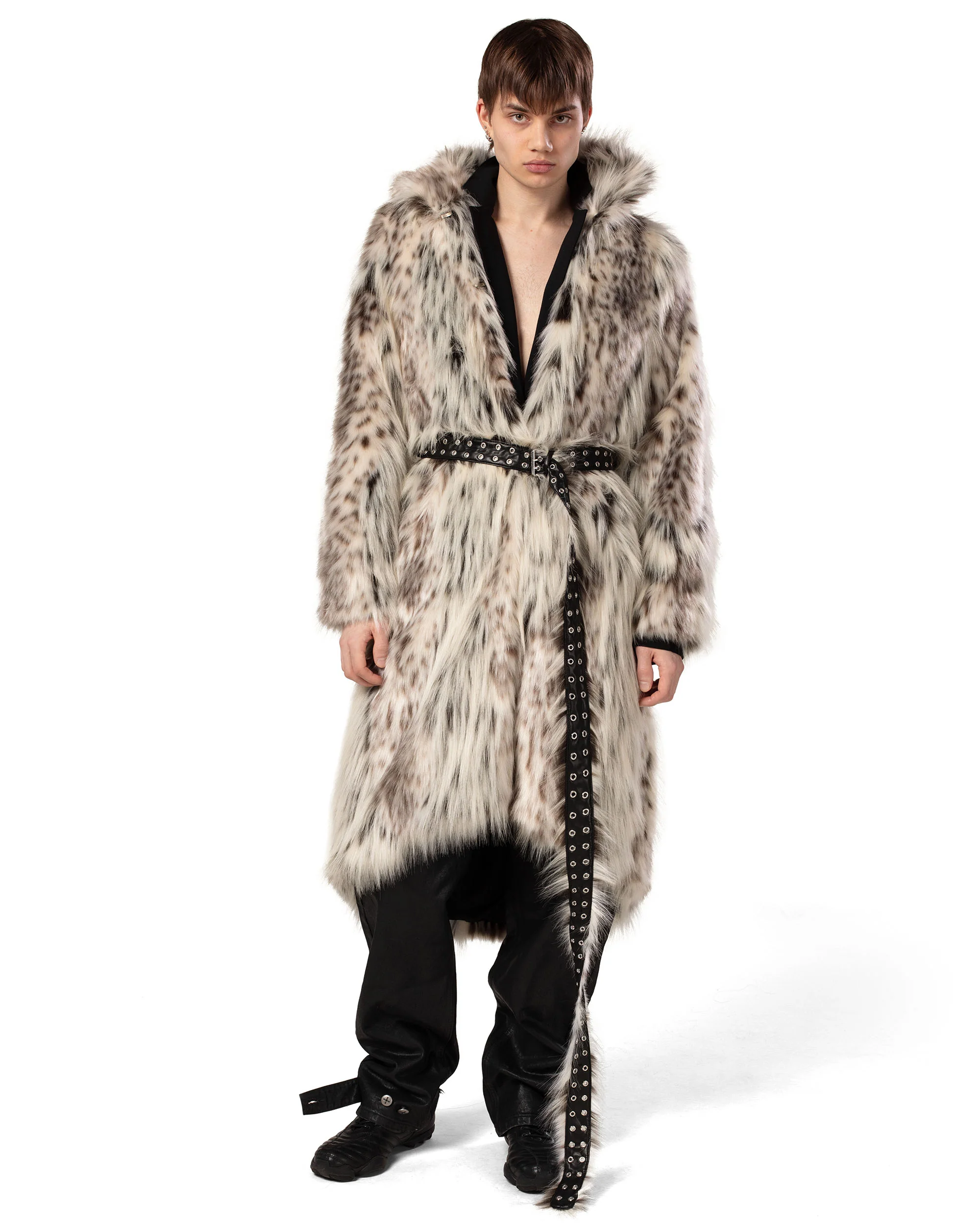 Long Snow Lynx Fur Coat - Image 6