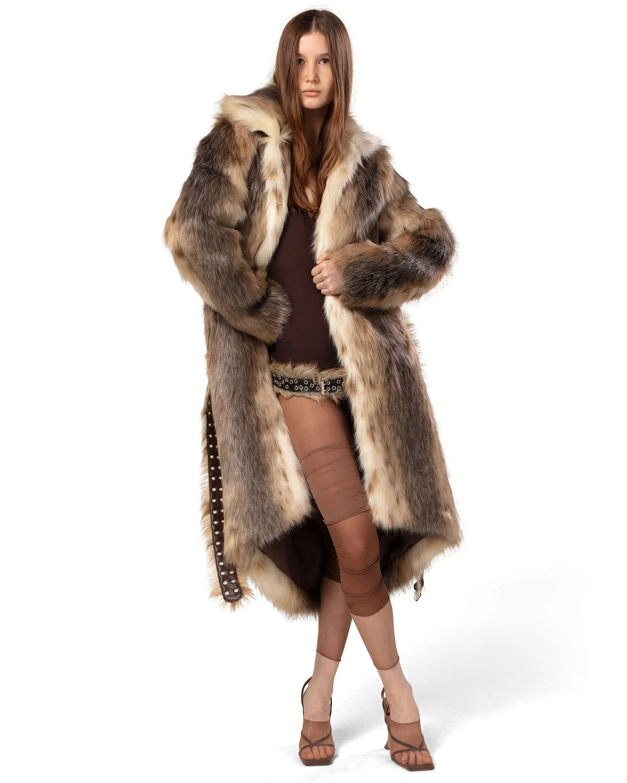 Long Coyote Fur Coat - Image 6