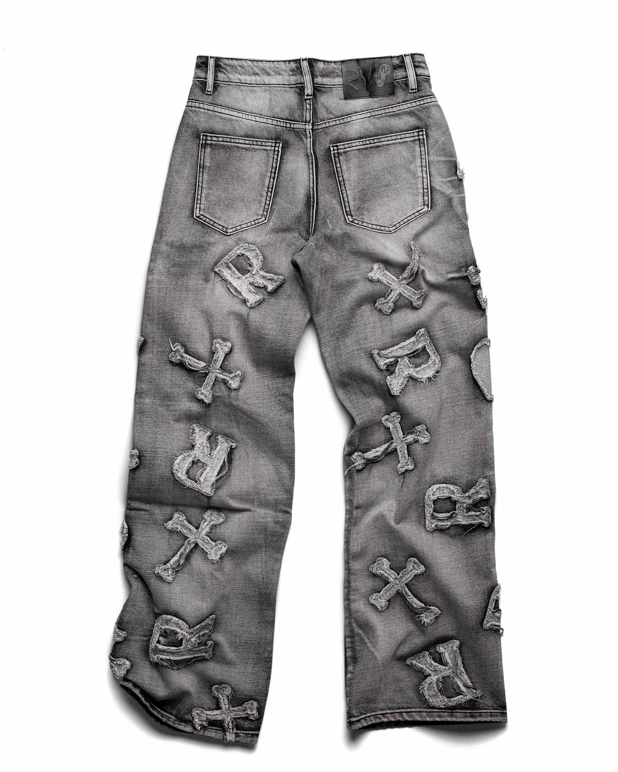 Washed Black Patch Denim - Image 3