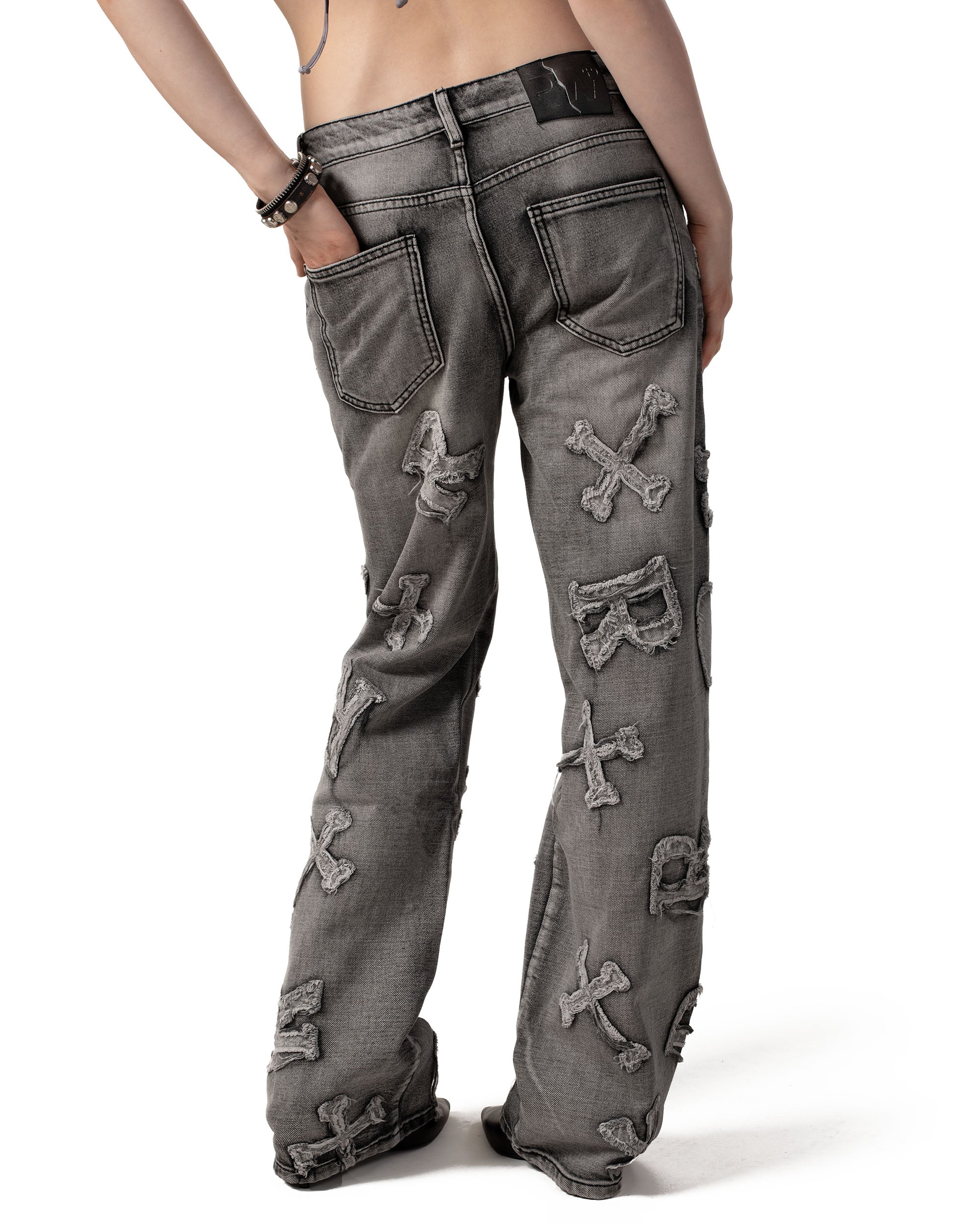 Washed Black Patch Denim - Image 5